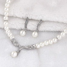 Load image into Gallery viewer, 3 in 1 Bridal Accessories Lady Classic Fashion Bead Earring Necklace Jewelry Set - Mega Discount Store Ghana