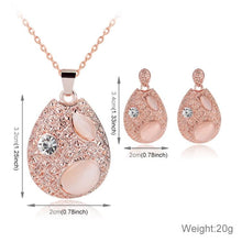 Load image into Gallery viewer, 3 in 1 Women Fashion Beautiful Diamond-shape Droplet Type Necklace Earrings Jewelry Set - Mega Discount Store Ghana