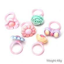 Load image into Gallery viewer, 50 PCS Children Cute Cartoon Resin Flower Animal Heart Bow-knot Ring, Frosted Surface - Mega Discount Store Ghana