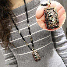 Load image into Gallery viewer, Vintage Opal Accessories National Style Necklace Long Pendant Sweater Chain, Petal Rectangle - Mega Discount Store Ghana