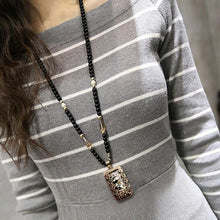 Load image into Gallery viewer, Vintage Opal Accessories National Style Necklace Long Pendant Sweater Chain, Petal Rectangle - Mega Discount Store Ghana