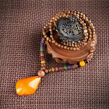 Load image into Gallery viewer, Ancient Oriental Animal Beast Long Necklace Ethnic Style Wenge Bodhi Wood Necklace, Diamond Style - Mega Discount Store Ghana