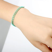 Load image into Gallery viewer, Natural Simple Fresh Green Centipede Emerald Bracelet for Women(Gold+Green) - Mega Discount Store Ghana