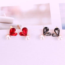 Load image into Gallery viewer, 1 Pair Ladies Sweet Cute Shining Heart Full Luster Bead Earring Studs(Grey) - Mega Discount Store Ghana