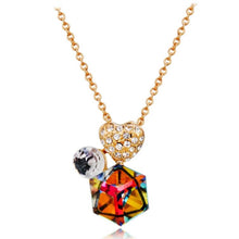 Load image into Gallery viewer, Golden Heart Zircon + Colored Crystal Pendant Necklace, Chain Length: 43cm - Mega Discount Store Ghana