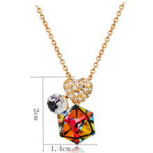 Load image into Gallery viewer, Golden Heart Zircon + Colored Crystal Pendant Necklace, Chain Length: 43cm - Mega Discount Store Ghana