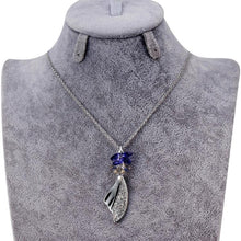 Load image into Gallery viewer, Purple Crystal Hanging Butterfly Wing with Zircon Necklace, Chain Length: 43cm - Mega Discount Store Ghana