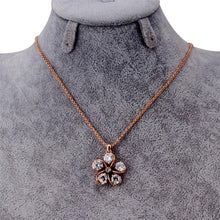 Load image into Gallery viewer, Rose Gold Five Petals with Crystal Pendant Necklace, Chain Length: 43cm - Mega Discount Store Ghana