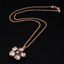 Load image into Gallery viewer, Rose Gold Five Petals with Crystal Pendant Necklace, Chain Length: 43cm - Mega Discount Store Ghana