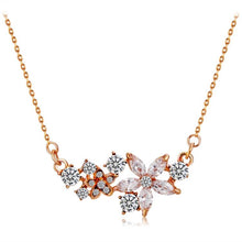 Load image into Gallery viewer, Five-Petal Crystal Flower with Zircon Pendant Necklace Chain Length: 43cm - Mega Discount Store Ghana