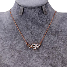 Load image into Gallery viewer, Five-Petal Crystal Flower with Zircon Pendant Necklace Chain Length: 43cm - Mega Discount Store Ghana