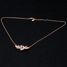 Load image into Gallery viewer, Five-Petal Crystal Flower with Zircon Pendant Necklace Chain Length: 43cm - Mega Discount Store Ghana