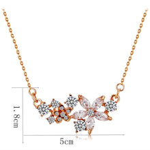 Load image into Gallery viewer, Five-Petal Crystal Flower with Zircon Pendant Necklace Chain Length: 43cm - Mega Discount Store Ghana