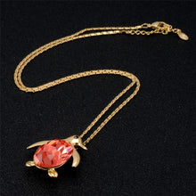 Load image into Gallery viewer, Golden Penguin with Red Crystal Pendant Necklace, Chain Length: 42.5cm - Mega Discount Store Ghana