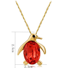 Load image into Gallery viewer, Golden Penguin with Red Crystal Pendant Necklace, Chain Length: 42.5cm - Mega Discount Store Ghana