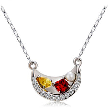 Load image into Gallery viewer, Silver Boat with Zircon Crystal Pendant Necklace, Chain Length: 42.5cm - Mega Discount Store Ghana
