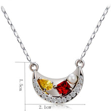Load image into Gallery viewer, Silver Boat with Zircon Crystal Pendant Necklace, Chain Length: 42.5cm - Mega Discount Store Ghana