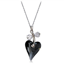 Load image into Gallery viewer, Black Heart Shaped Crystal Zircon Pendant Necklace, Chain Length: 44cm - Mega Discount Store Ghana