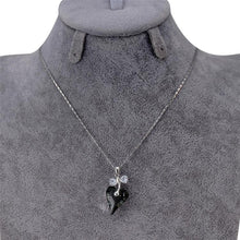 Load image into Gallery viewer, Black Heart Shaped Crystal Zircon Pendant Necklace, Chain Length: 44cm - Mega Discount Store Ghana