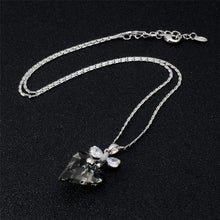 Load image into Gallery viewer, Black Heart Shaped Crystal Zircon Pendant Necklace, Chain Length: 44cm - Mega Discount Store Ghana