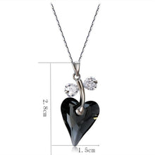 Load image into Gallery viewer, Black Heart Shaped Crystal Zircon Pendant Necklace, Chain Length: 44cm - Mega Discount Store Ghana