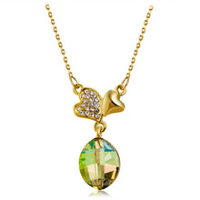 Load image into Gallery viewer, Double Heart Connected Crystal Necklace, Chain Length: 43cm - Mega Discount Store Ghana