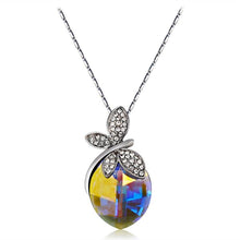 Load image into Gallery viewer, Silver Inlay Zircon Enamel Egg-Shaped Crystal Pendant Necklace, Chain Length: 43cm - Mega Discount Store Ghana