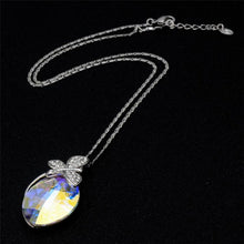 Load image into Gallery viewer, Silver Inlay Zircon Enamel Egg-Shaped Crystal Pendant Necklace, Chain Length: 43cm - Mega Discount Store Ghana