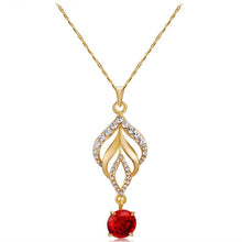 Load image into Gallery viewer, Golden Openwork Diamond Hanging Red Crystal Pendant Necklace, Chain Length: 43cm - Mega Discount Store Ghana