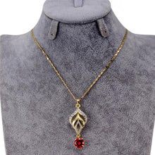 Load image into Gallery viewer, Golden Openwork Diamond Hanging Red Crystal Pendant Necklace, Chain Length: 43cm - Mega Discount Store Ghana