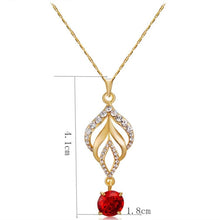 Load image into Gallery viewer, Golden Openwork Diamond Hanging Red Crystal Pendant Necklace, Chain Length: 43cm - Mega Discount Store Ghana