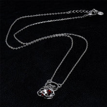 Load image into Gallery viewer, Panda-shaped zircon inlaid pendant necklace silver, Chain Length: 43cm - Mega Discount Store Ghana