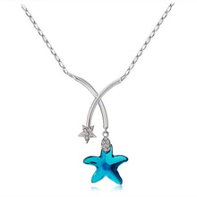 Load image into Gallery viewer, Blue Star Crystal Inlaid Pendant Necklace, Chain Length: 44cm - Mega Discount Store Ghana