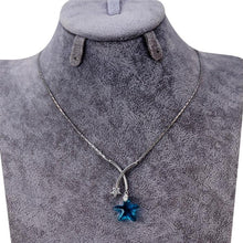 Load image into Gallery viewer, Blue Star Crystal Inlaid Pendant Necklace, Chain Length: 44cm - Mega Discount Store Ghana