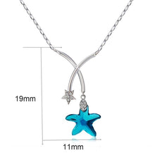 Load image into Gallery viewer, Blue Star Crystal Inlaid Pendant Necklace, Chain Length: 44cm - Mega Discount Store Ghana