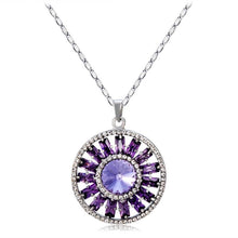 Load image into Gallery viewer, Silver Inlaid Zircon Round Magic Array Inlaid Purple Crystal Pendant Necklace, Chain Length: 43cm - Mega Discount Store Ghana