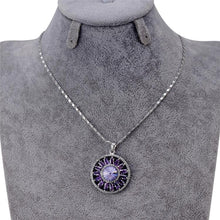 Load image into Gallery viewer, Silver Inlaid Zircon Round Magic Array Inlaid Purple Crystal Pendant Necklace, Chain Length: 43cm - Mega Discount Store Ghana