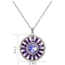 Load image into Gallery viewer, Silver Inlaid Zircon Round Magic Array Inlaid Purple Crystal Pendant Necklace, Chain Length: 43cm - Mega Discount Store Ghana