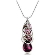 Load image into Gallery viewer, Silver Ring String Purple Crystal Pendant Necklace, Chain Length: 40cm - Mega Discount Store Ghana
