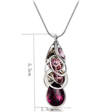 Load image into Gallery viewer, Silver Ring String Purple Crystal Pendant Necklace, Chain Length: 40cm - Mega Discount Store Ghana
