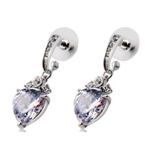 Load image into Gallery viewer, Heart-Shaped Transparent Crystal Zircon Earrings for Women - Mega Discount Store Ghana