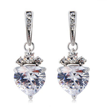 Load image into Gallery viewer, Heart-Shaped Transparent Crystal Zircon Earrings for Women - Mega Discount Store Ghana