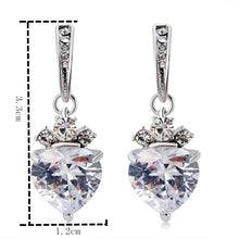Load image into Gallery viewer, Heart-Shaped Transparent Crystal Zircon Earrings for Women - Mega Discount Store Ghana