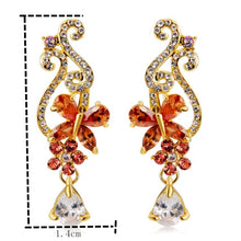 Load image into Gallery viewer, Butterfly + Plum Crystal Drop Earrings For Women - Mega Discount Store Ghana