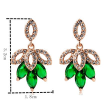 Load image into Gallery viewer, Shamrock Gold-Plated Diamond Hanging Green Crystal Earrings for Women - Mega Discount Store Ghana