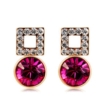 Load image into Gallery viewer, Square Rhinestone Crystal Inlaid Earrings for Women - Mega Discount Store Ghana
