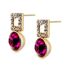 Load image into Gallery viewer, Square Rhinestone Crystal Inlaid Earrings for Women - Mega Discount Store Ghana