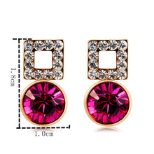 Load image into Gallery viewer, Square Rhinestone Crystal Inlaid Earrings for Women - Mega Discount Store Ghana