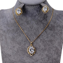 Load image into Gallery viewer, Flower Style Gold-Plated Crystal Pendant Necklace Earring Set for Women, Chain Length: 47.5cm - Mega Discount Store Ghana