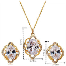 Load image into Gallery viewer, Flower Style Gold-Plated Crystal Pendant Necklace Earring Set for Women, Chain Length: 47.5cm - Mega Discount Store Ghana